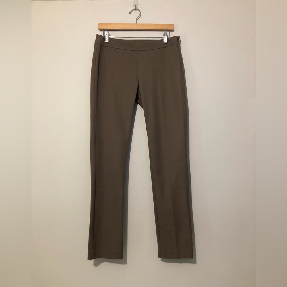 NWT Eileen Fisher Organic Cotton Stretch Twill Brown Straight Leg Pants XS